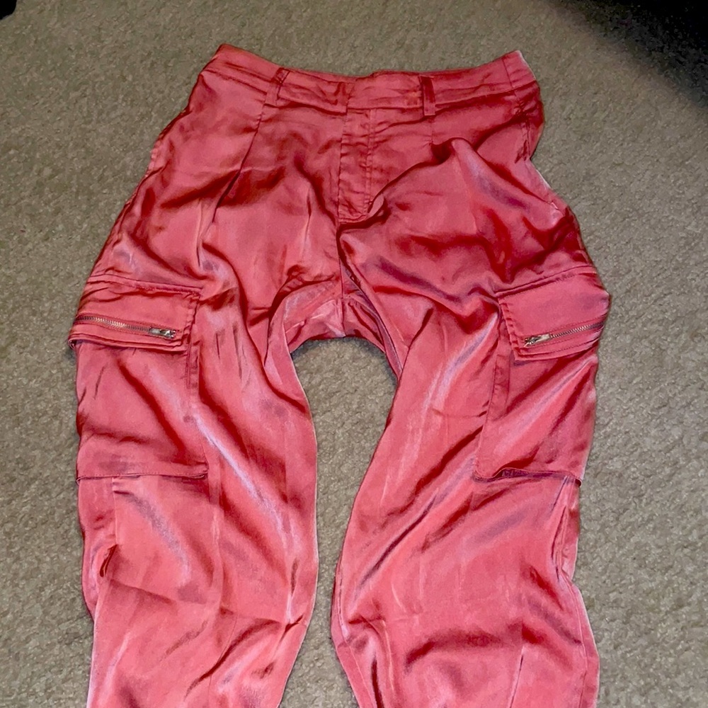 Peach Satin Pants